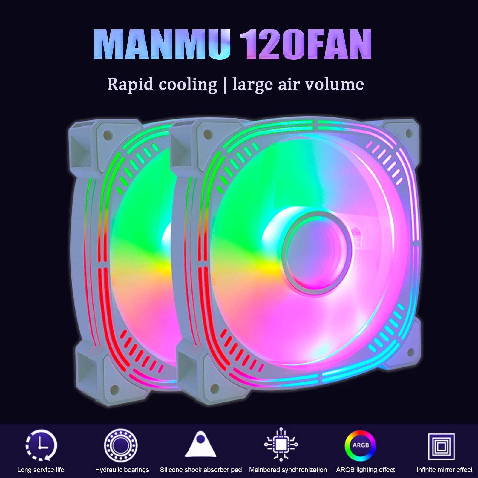 

Manmu 12 В компьютерный игровой корпус охлаждающий вентилятор радиатор корпус ПК игровые вентиляторы Rgb 120 мм корпусной вентилятор для корпуса ПК