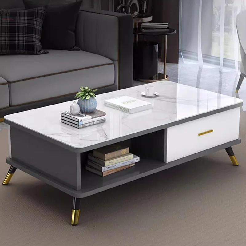 

Books Storage Coffee Table Luxury Designer Drawers Standing Aesthetic Side Table Space Saving Mesa Auxiliar Home Furniture