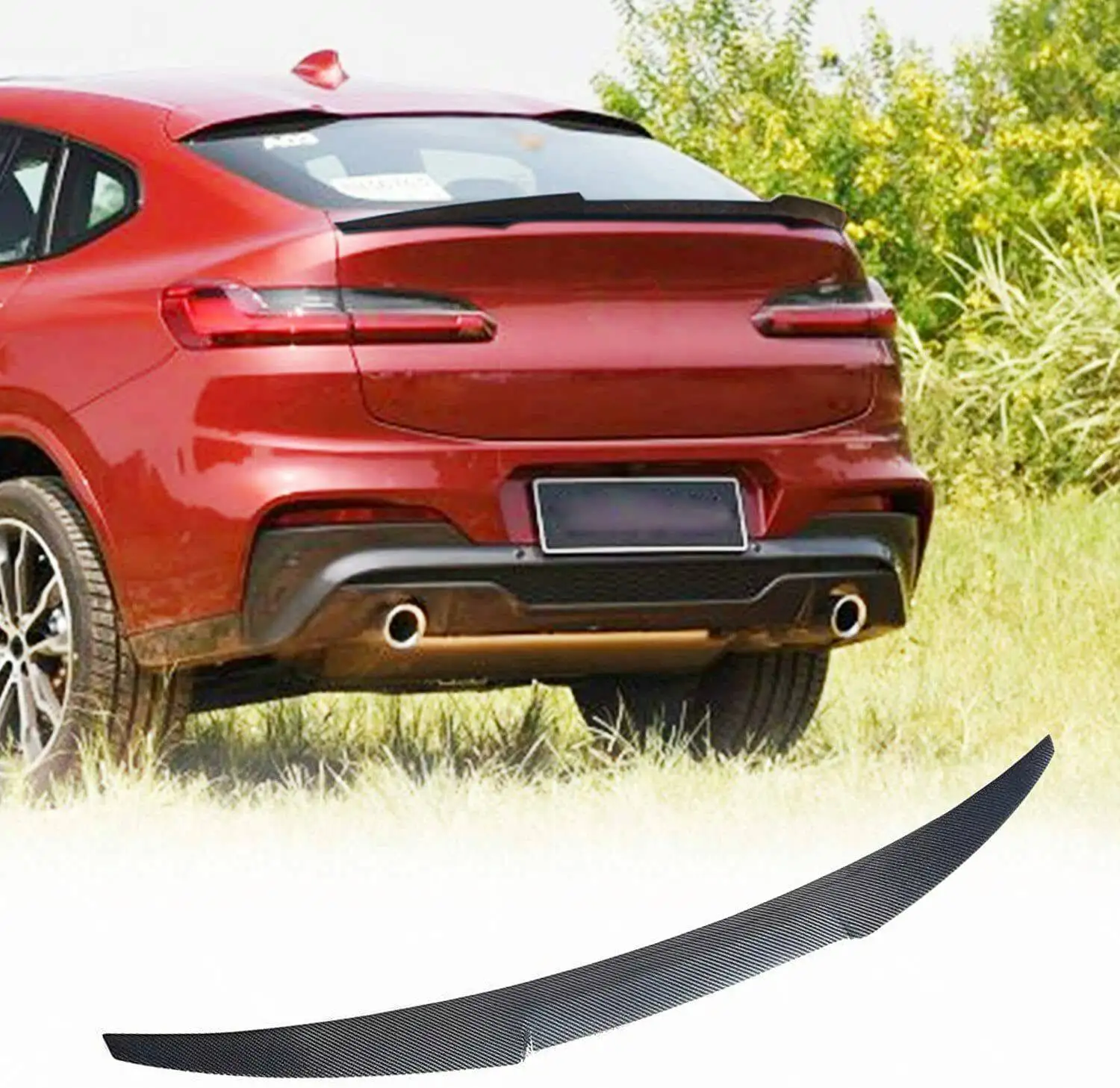 

For BMW X4 G02 M40i Sport Utility Carbon Fiber Rear Trunk Spoiler Boot Wing Lip