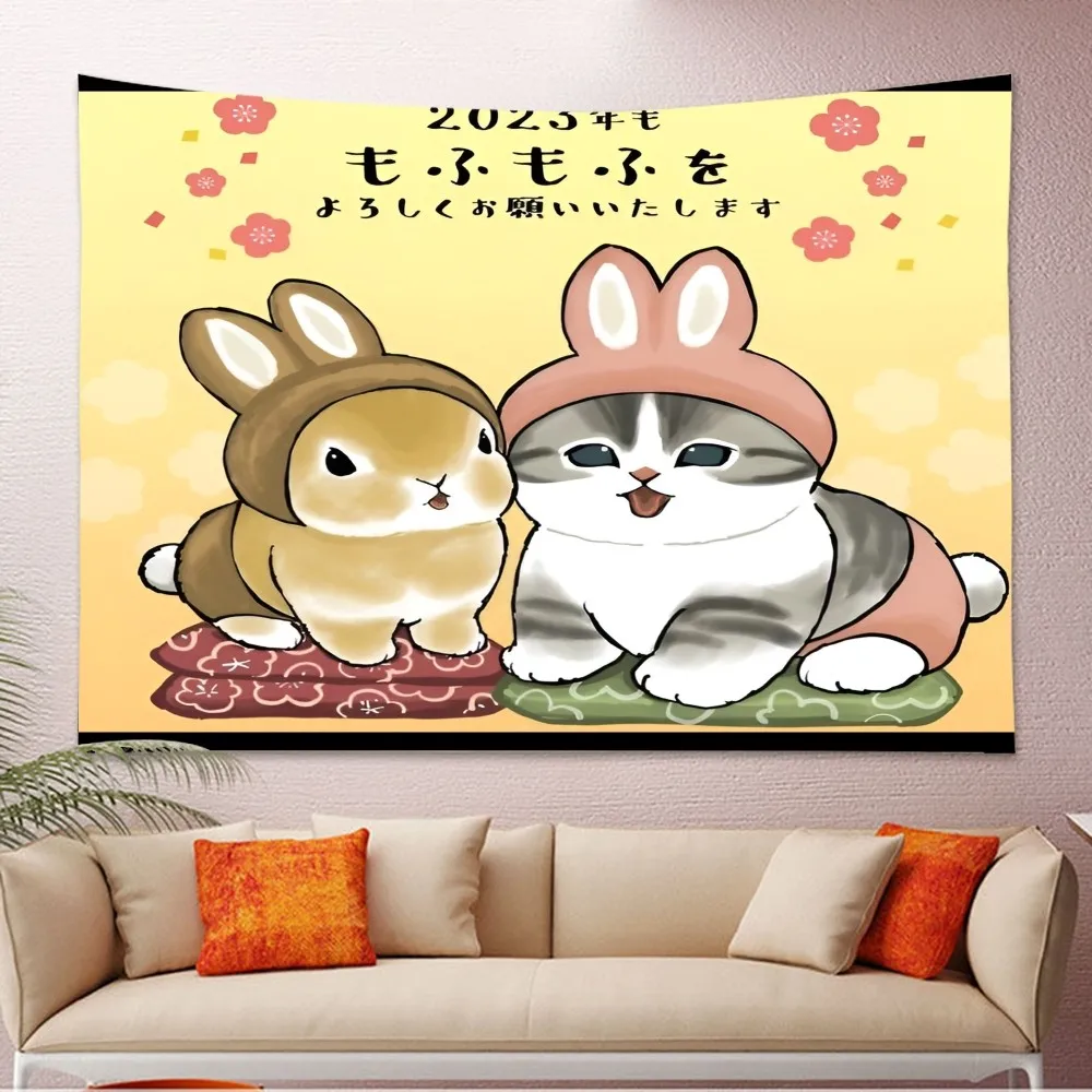 

Funny Anime Cat Theme Party Backdrop Cloth For Girls Birthday Decorations Background For Photoshoot