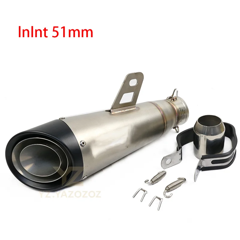 

51mm Universal Motorcycle Exhaust Muffler Steel Pipe Escape Moto Suitable for Gp Project Gsxr 750 Cbr10000 Z1000