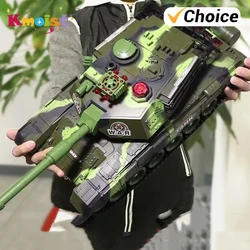 RC 탱크, 리모컨 전쟁 탱크, 대형 군사 모델, 가벼운 소리, 라디오 제어 장난감, 남아용 어린이 크리스마스 선물, 54cm, 2.4G