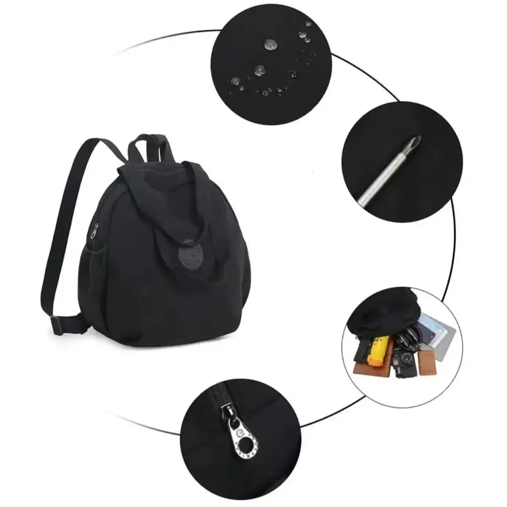 Casual Korean Style Sport Nylon Backpack Large Capacity Solid Color Travel Shoulder Bag Nylon Tote Bag Fitness Bag Computer