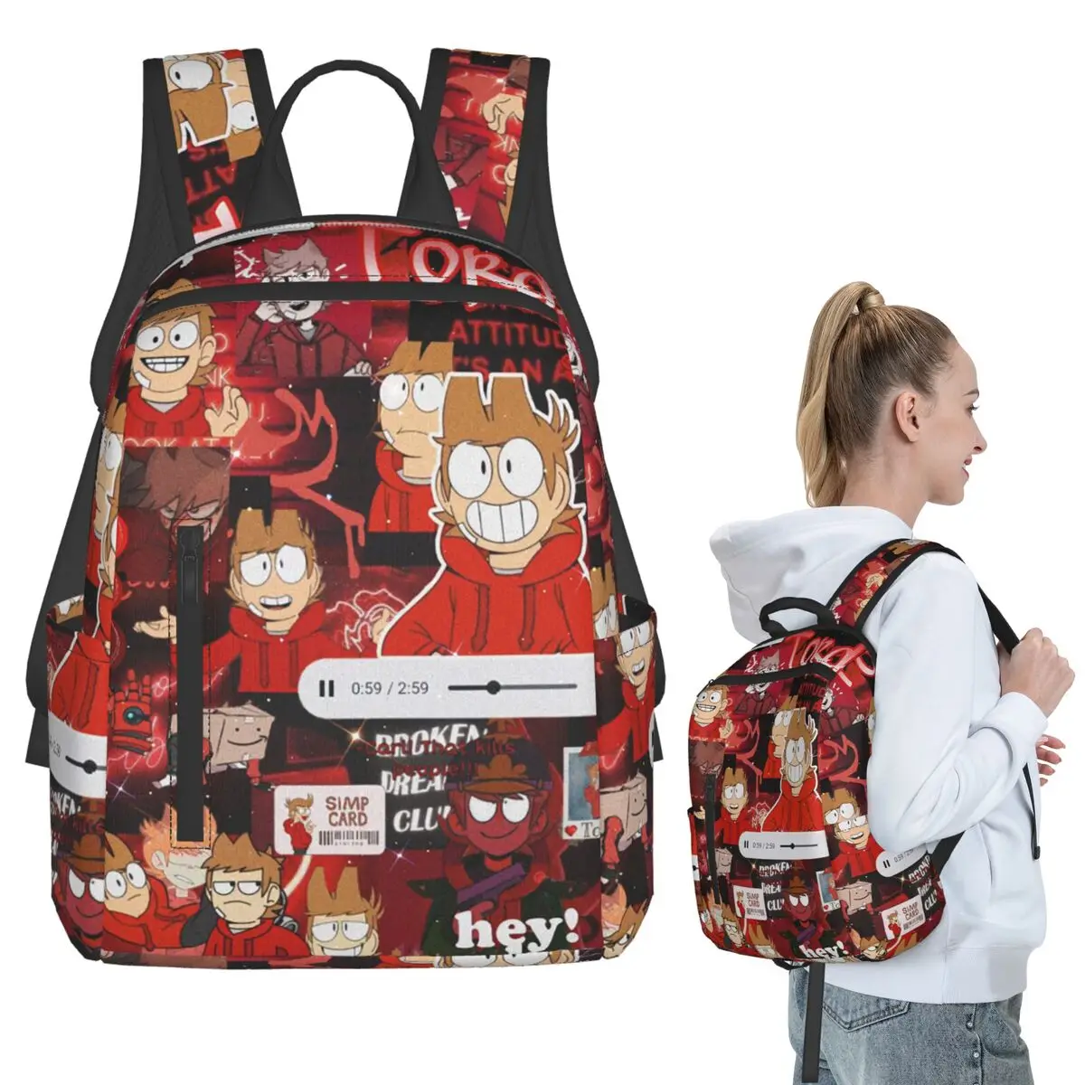 

Eddsworld Backpack Student BookBag Kids School Bag Computer Shoulder Bags Men Women