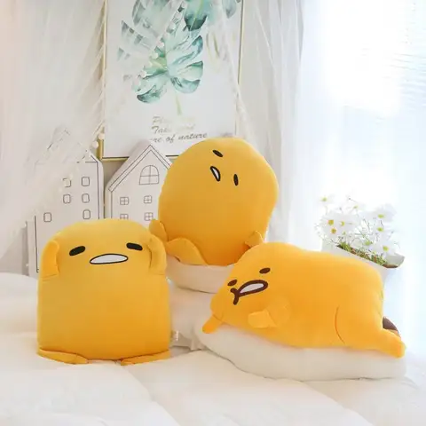 Gudetama Plüsch tier niedlichen Anime Ei ausgestopfte Puppe Kawaii Dekompression Raum dekor schöne Sofa Kissen Nachttisch Kissen Geschenke für Kinder