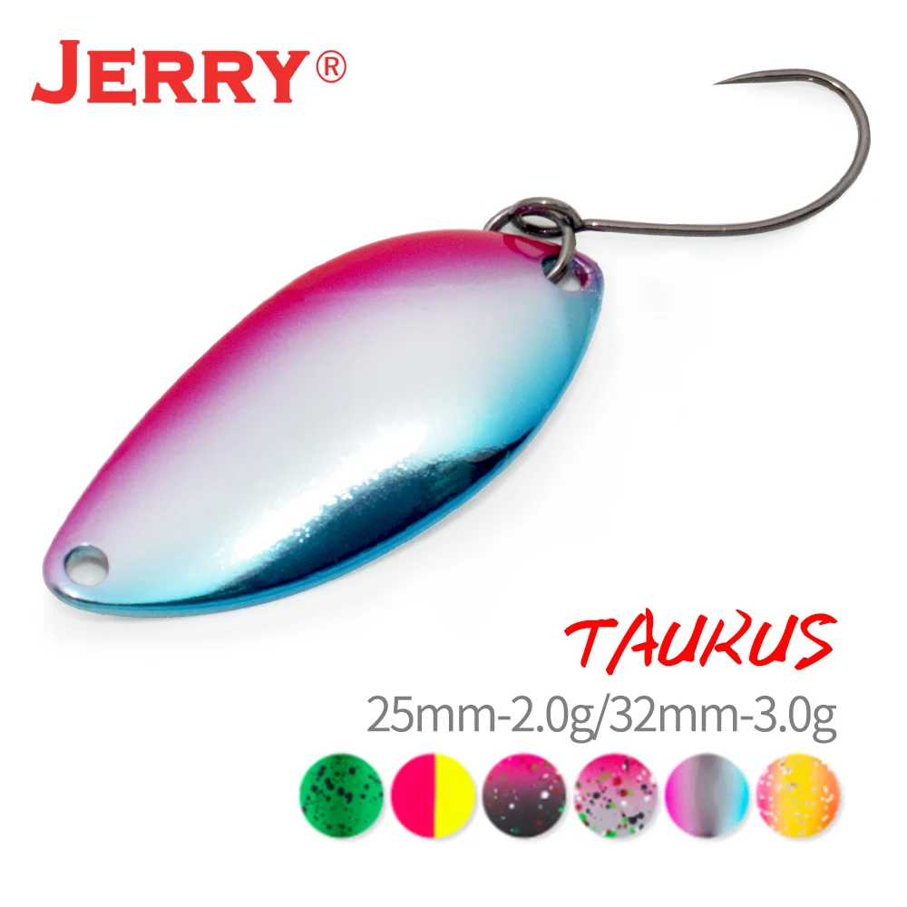 Jerry Taurus Spinning Area Trout Metal Spoons Fishing Lures Brass Wide Wobbler Spinner Bait Flower Pesca Freshwater Hard bait