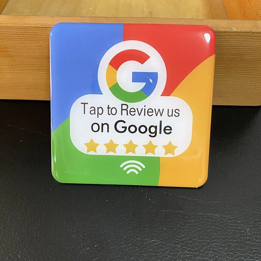 Imagem -06 - Round And Square Shape Nfc Plate Google Tap Review Mídia Social Instagram Sticky Counter Sign 10cm