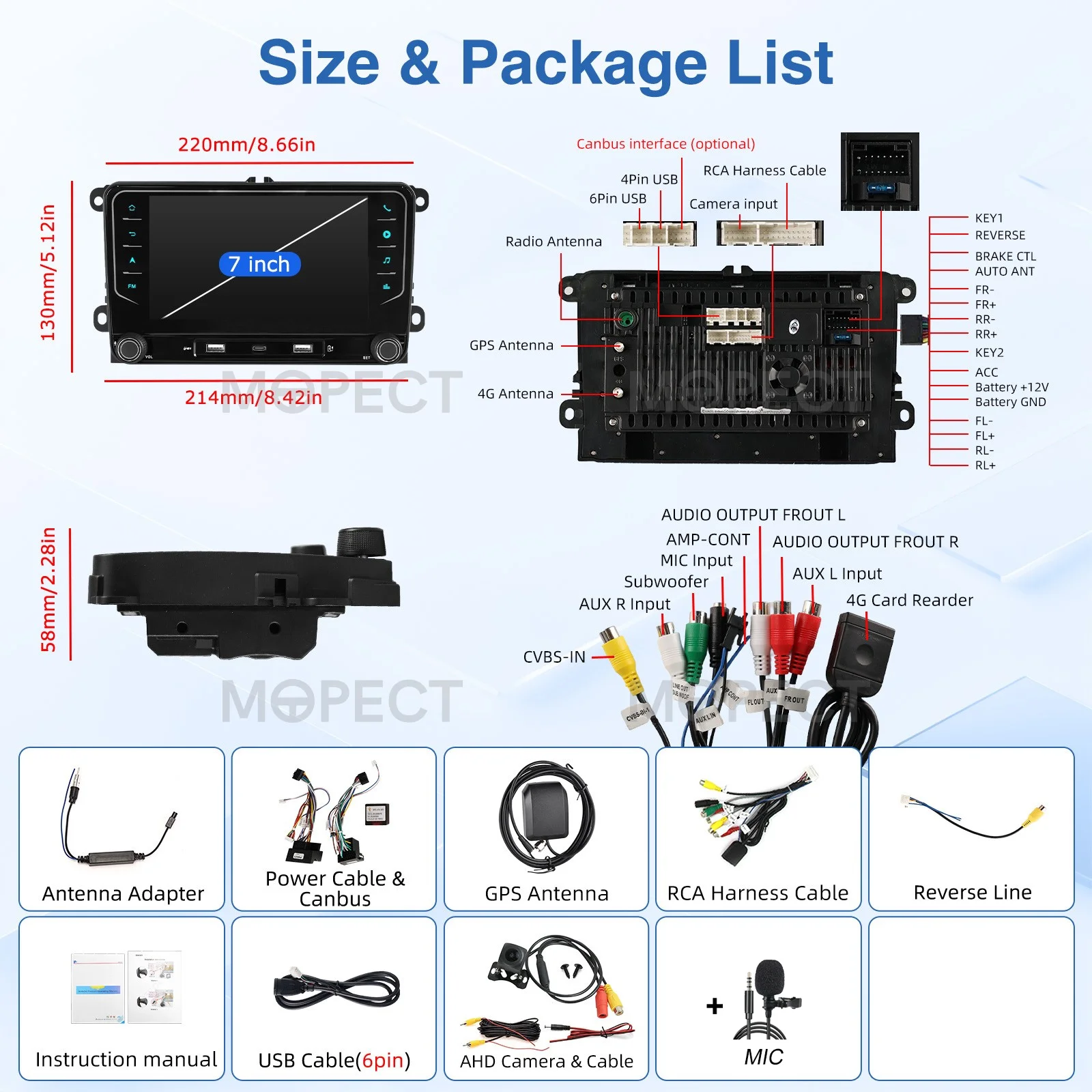 MOPECT Android 15 autoradio voor VW POLO GOLF 5 6 Plus PASSAT B6 JETTA TIGUAN SHARAN SCIROCCO CADDY Seat Carplay Audio Autostereo