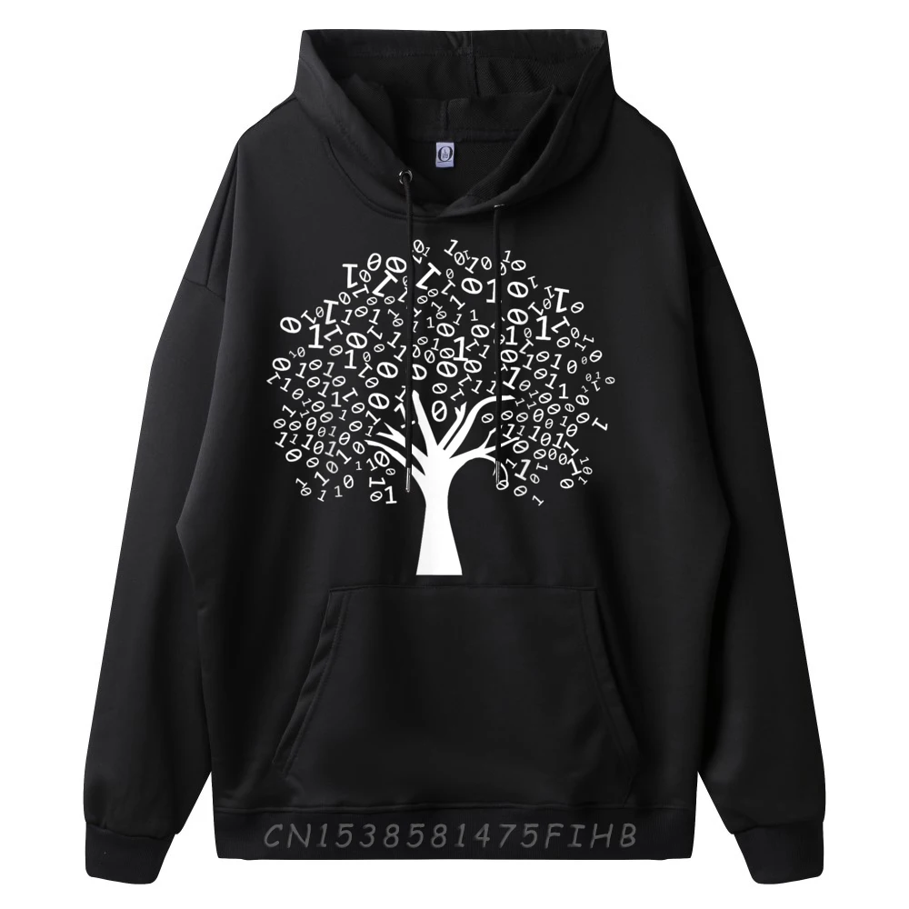 Binary Tree Computer Science Coding Programmer Graphic Sweatshirts Men's Oversize Long Sleeve Leisure