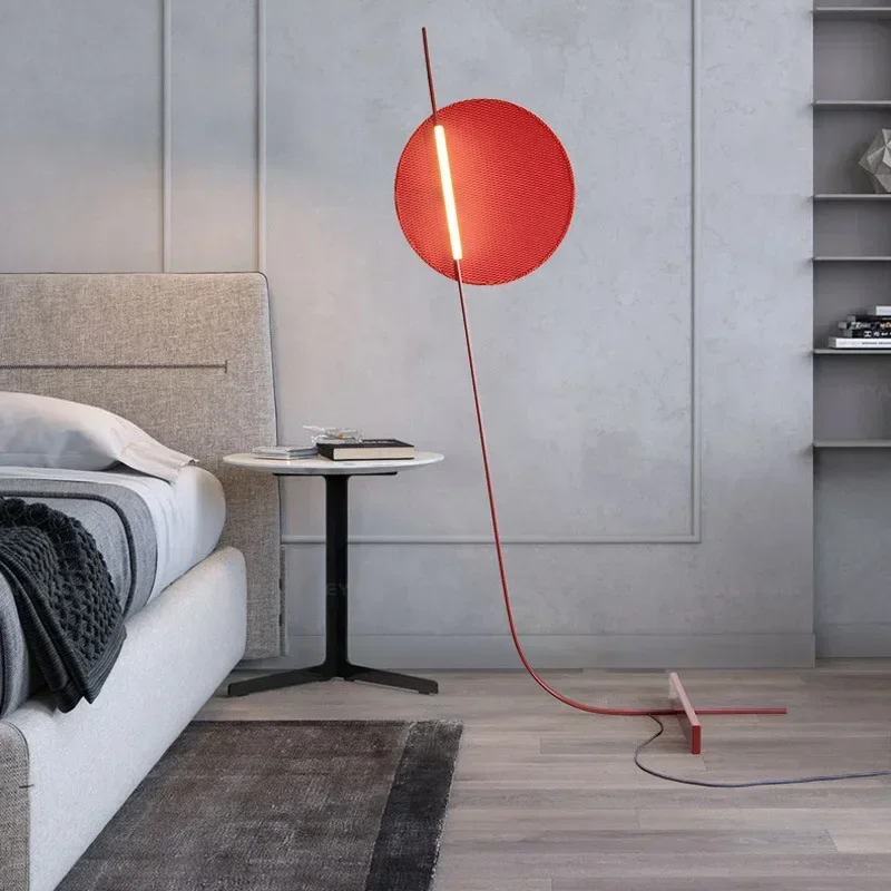 Red Sun Art Floor Lamp Minimalist Designer Creative Light for Living Room Bedroom Personalized Room Decor