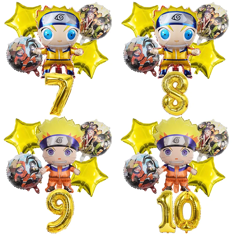 Naruto Balloons Numbers Ballons Anime Birthday Decorative Balloon Baby Shower Party Decoration Photographic Props Kids Boys Gift