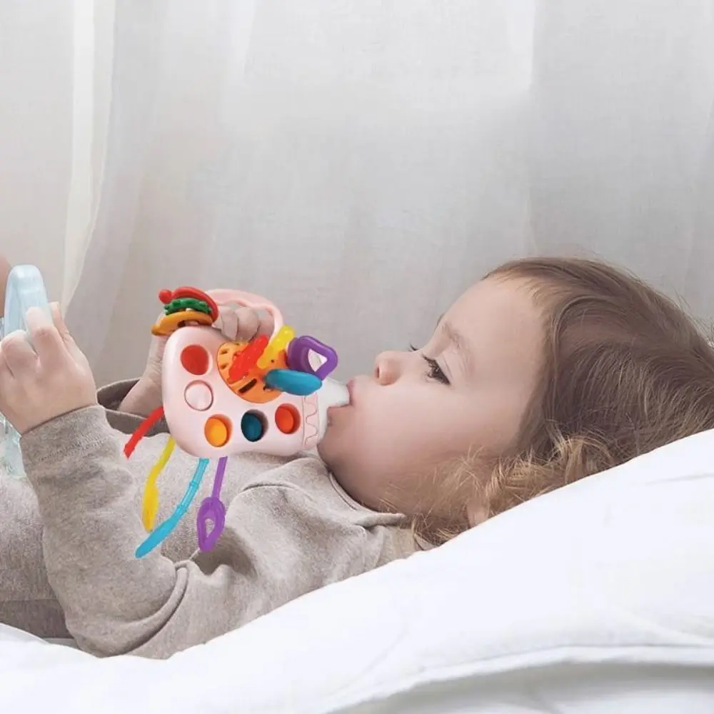 Alimentatore Pull String Sensoriale Giocattoli per bambini Educativi Morbidi Manhattan Grab Ball ABS Food Grade Baby Hand Ball Giocattoli Giocattolo di apprendimento