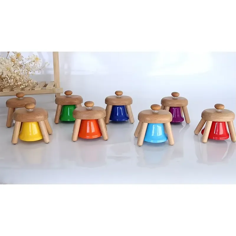 for Best Selling School Teaching Aids Colorful Percussion Toys 8 note Hand Bells Musical Instruments