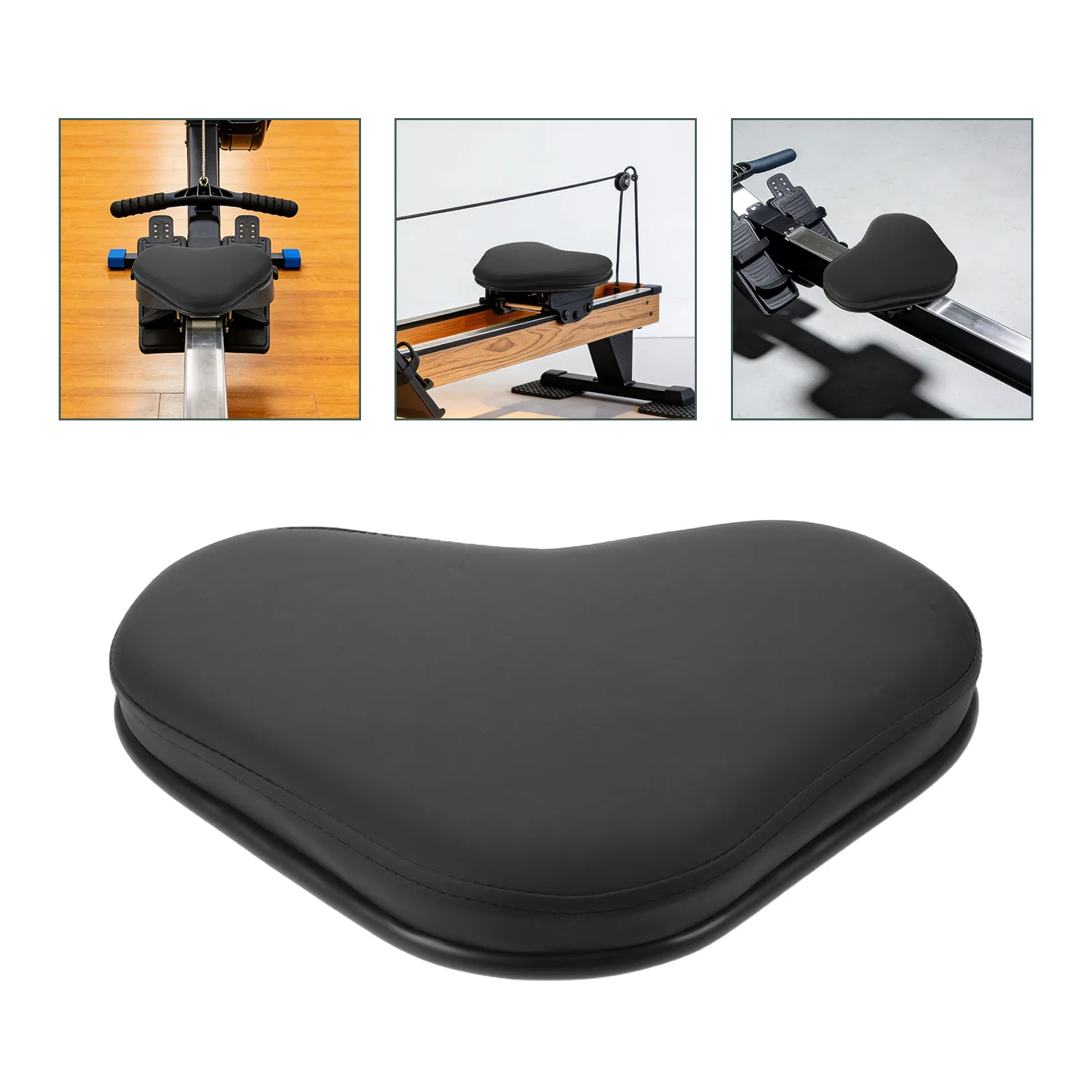 PU Exercise Bike Seat Cushion 15x11x1.8 Inch Ergonomic Padded Rowing Machine Seat Pad for Recumbent Stationary Bike Gym