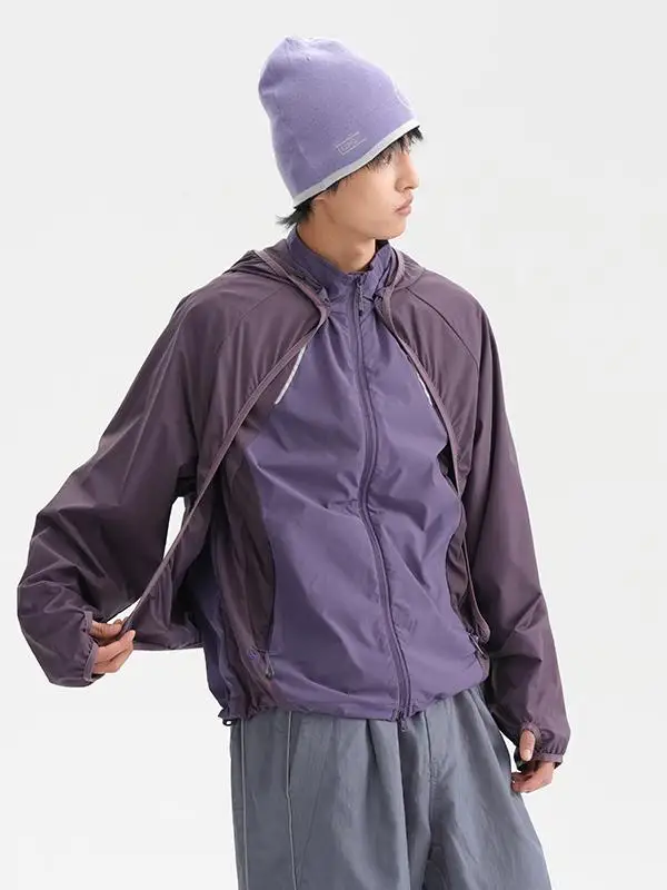 

Bla Armada 2025 Outdoor Two-in-One Qui Dry Sun Protection Clothing Function Wind Speed Riding Thin Jaet for Youth Sports