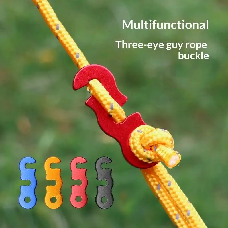 Tent Rope Buckle 10Pcs Adjustable Anti-Slip Design Aluminum Alloy for Outdoor Picnic Tent Tarp Hiking Accessories