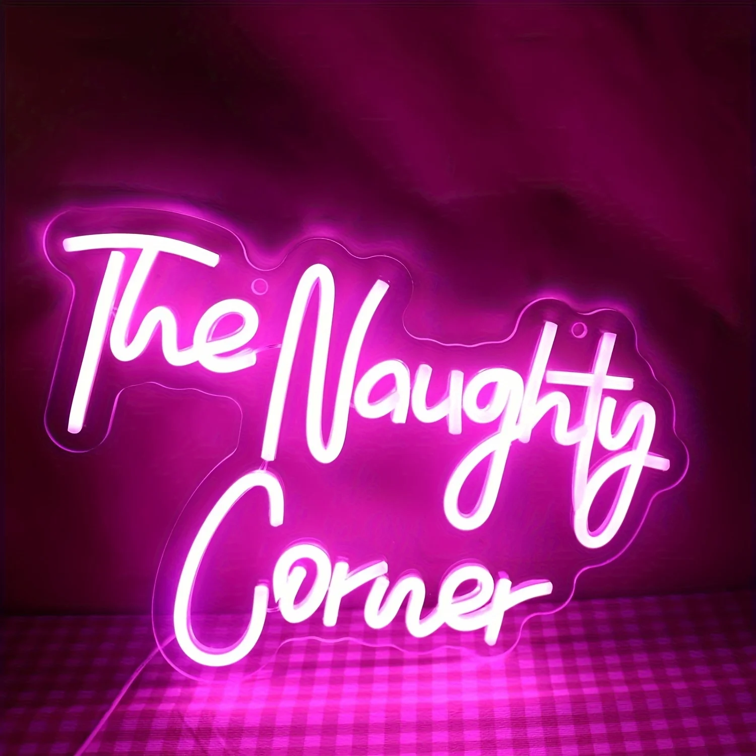 Pink The Naughty Corner LED Neon Sign-Perfect for Room, Home Bar, Party, Window, Living Room Decor, Birthday, Christmas Gift