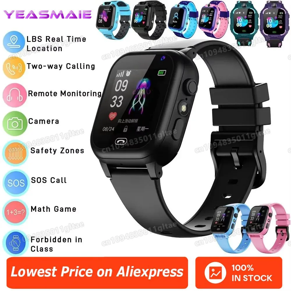 

Детские умные часы с 4G SIM-картой, 2G интернетом, SOS, LBS-локацией, камерой, водонепроницаемые, с функцией звонков, для мальчиков и девочек