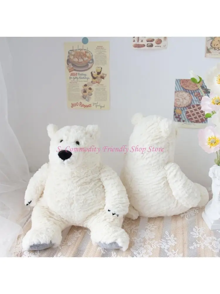 

85AE Arctical Bear Stuffed Animals PP Filling Home Decoration Warm Hugging Pillow Office Relaxation Gift for Adult Comforting