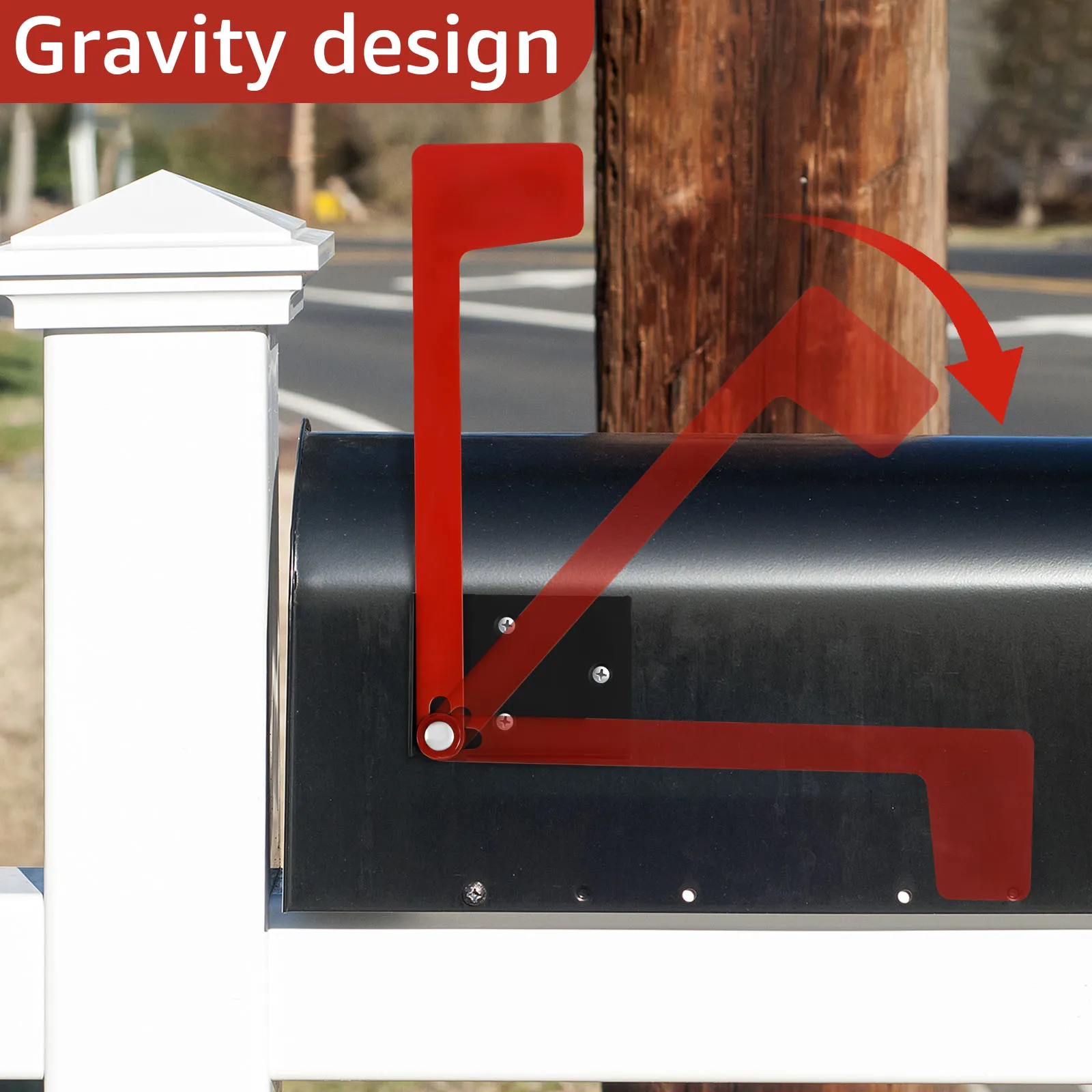 2/1PCS Mailbox Flag Replacement Kit Durable Weather Resistant Red Metal Outgoing Mailbox Flag Kit  Away Professional Kit
