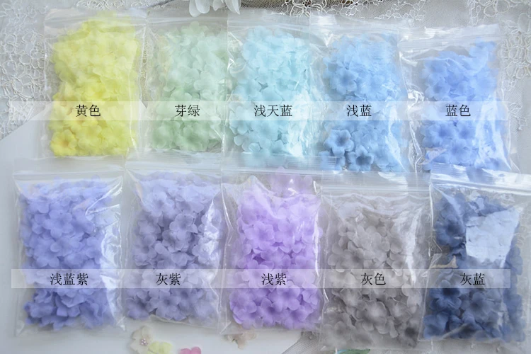 100 Stück Mehrfarbige DIY Handgemachte 3D-Organza-Blumen für Hochzeitskleider, Schleier, Mini-Blumen, Babykleidung, Bastelmaterialien 2,2 cm RS4853 – Detail 9