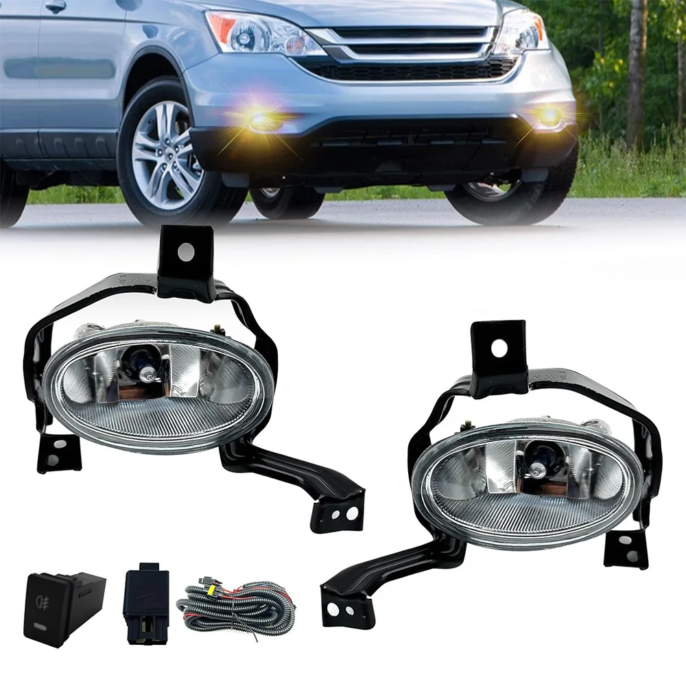 

Галогенные противотуманные фары для Honda CR-V 2010-2011, комплект противотуманных фар с переключателем и проводкой, лампы H11 12V 55W