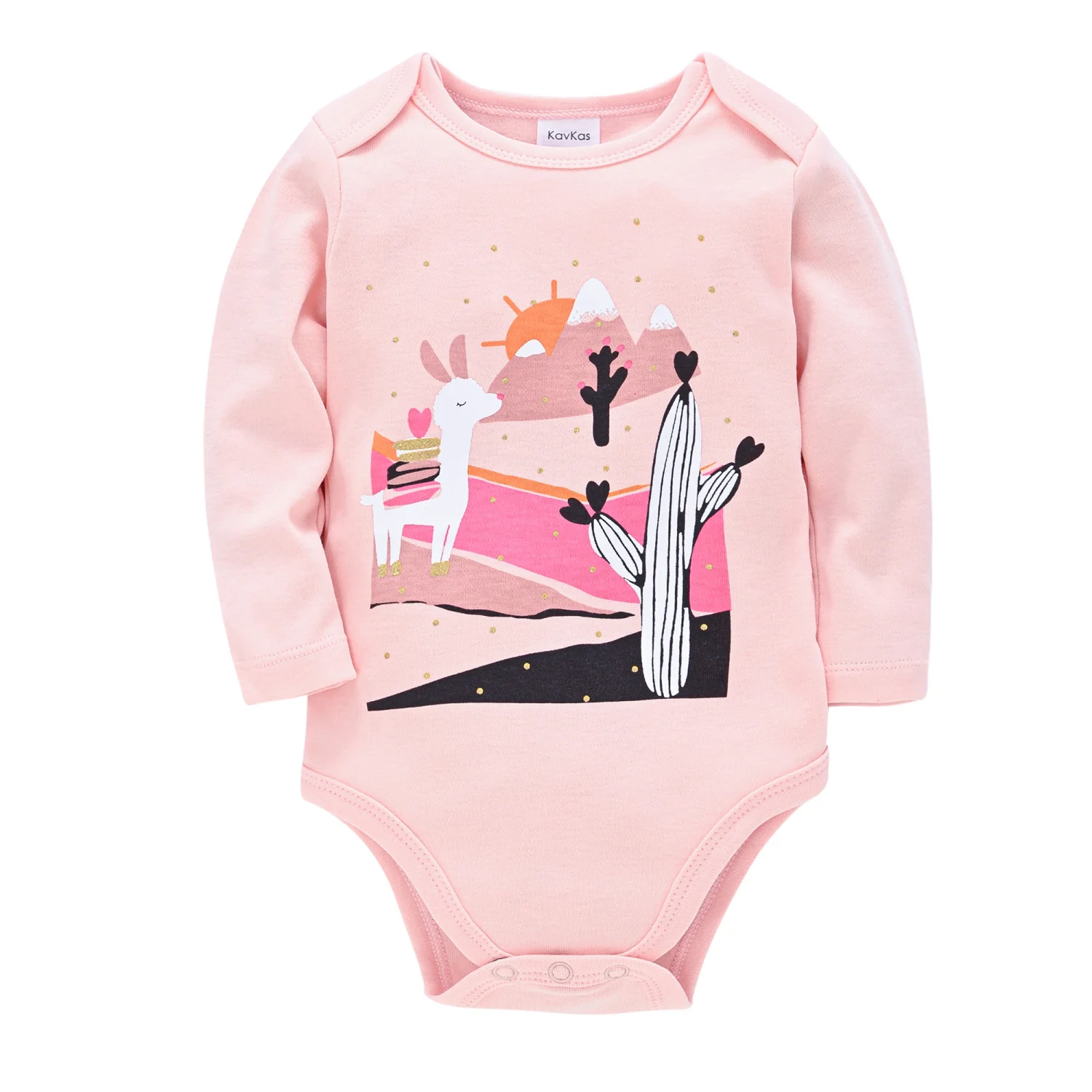 3 Pieces Baby Girls Rompers Unicorn Long Sleeve High Quality Baby Clothes Pink Pure Cotton Cartoon Kids Clothing for 0-12 Months