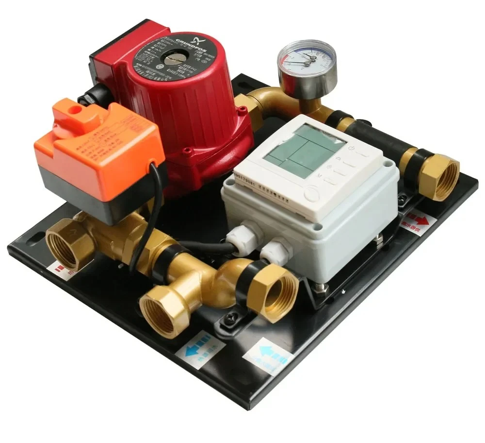 

водяной насос, автоматический смесительный центр, подогрев пола, смесительный центр, циркуляционный насос, контроль постоянной температуры