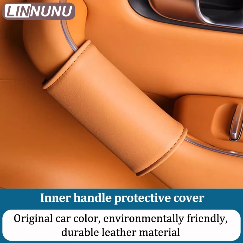 Linnunu Fit for Leapmotor C10 Car Interior Decoration Supplies Car Door Handle Gloves Inner Door Panel Handle Protective Stickers Leather Material Door Inner Handle Gloves Car Armrest Anti-Scratch Pads