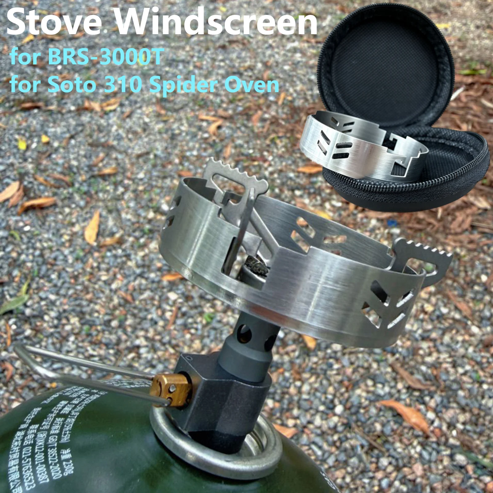Outdoor Gas Wind Shield Stainless Steel Windproof Ring Camping Stove Support Rack for SOTO Spider Stove ST310 Brothers BRS3000T
