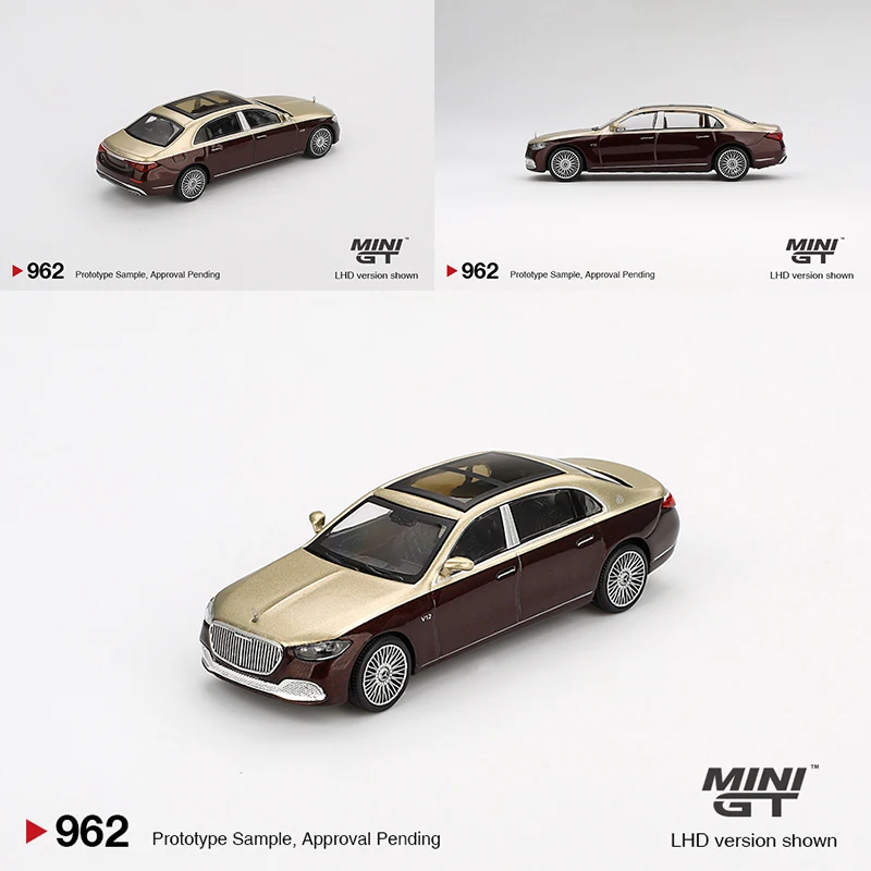 

MINIGT 1/64 Mercedes-Maybach S680 Gold / Dark Red Metallic MGT00962-CH Cars Alloy Vehicle Diecast Metal Model Kids Toys Boys