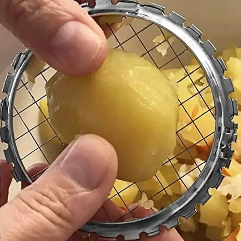 2PCS Multifunctional Egg Slicer Cutter Stainless Steel Mesh Grid Manual Pressed Chopper Vegetable Cut Egg Device