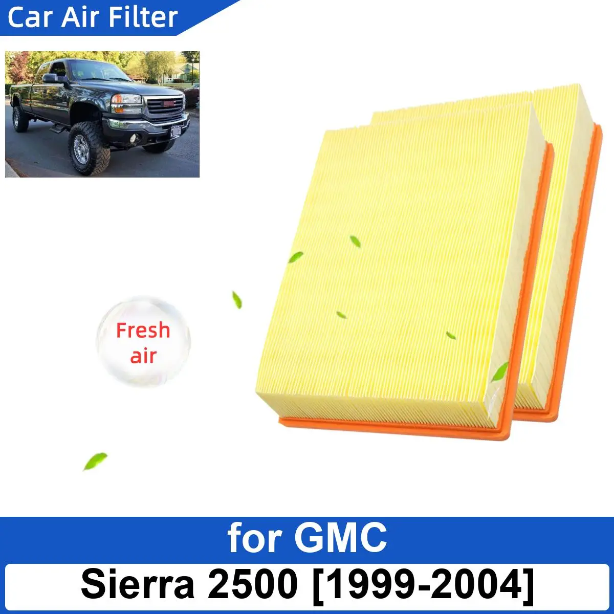 

Воздушный фильтр двигателя для GMC Sierra 2500 1999-2004 Motor Bon Fiber, автомобильные фильтры кабины CA8755A 15908915 15908916 25313349 25332443