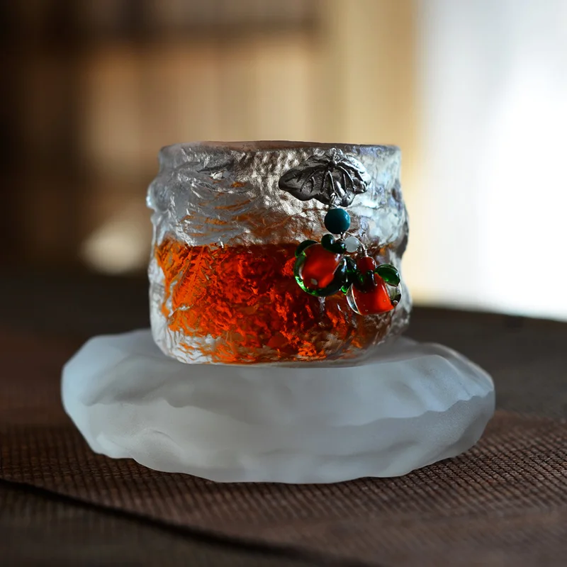 

Japanese Sle Dragon Patterned Glass Tea Cup High End Heat Resistant Lacquerware Personal Special Drinking Cup for Tea App...