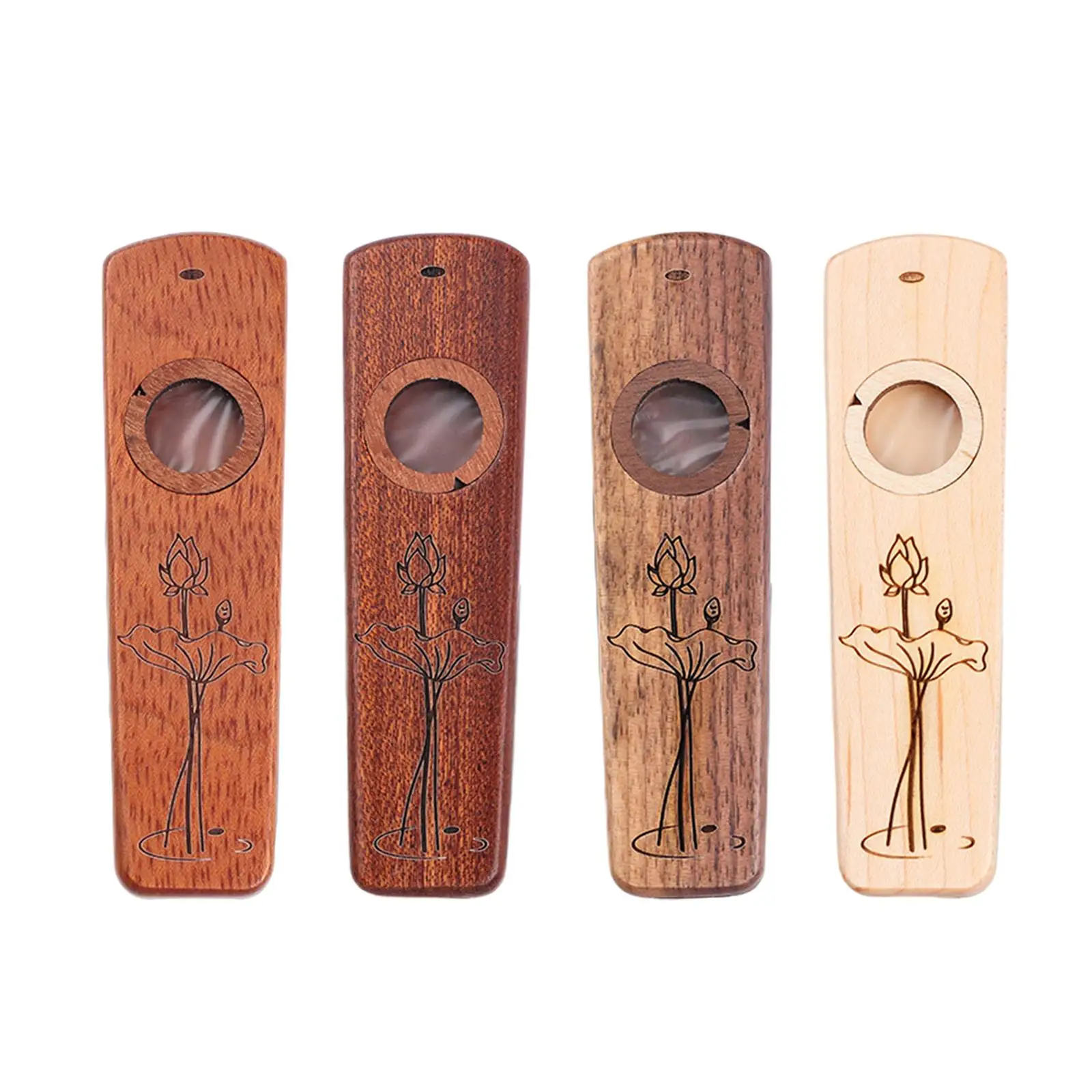 Wooden Kazoo Musical Instrument for Kids Learner,Ukulele Guitar Partner Guitar Accompany with Case,Wood Harmonica Flutes