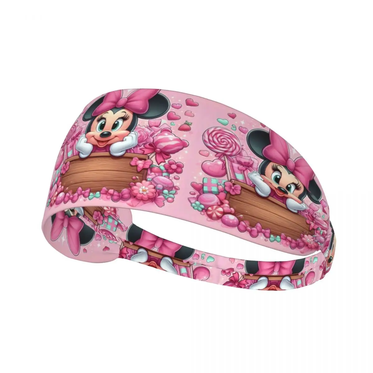 

Custom Anime Minnie Mouse Gym Sweatband Men Women Non Slip Absorbent Kawaii Cartoon Headband Football