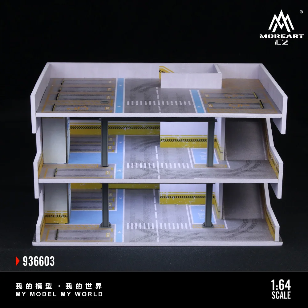 MoreArt 1:64 Japanese Packing Building Scene Model C ,Parking Lot Diorama For Display&Collection