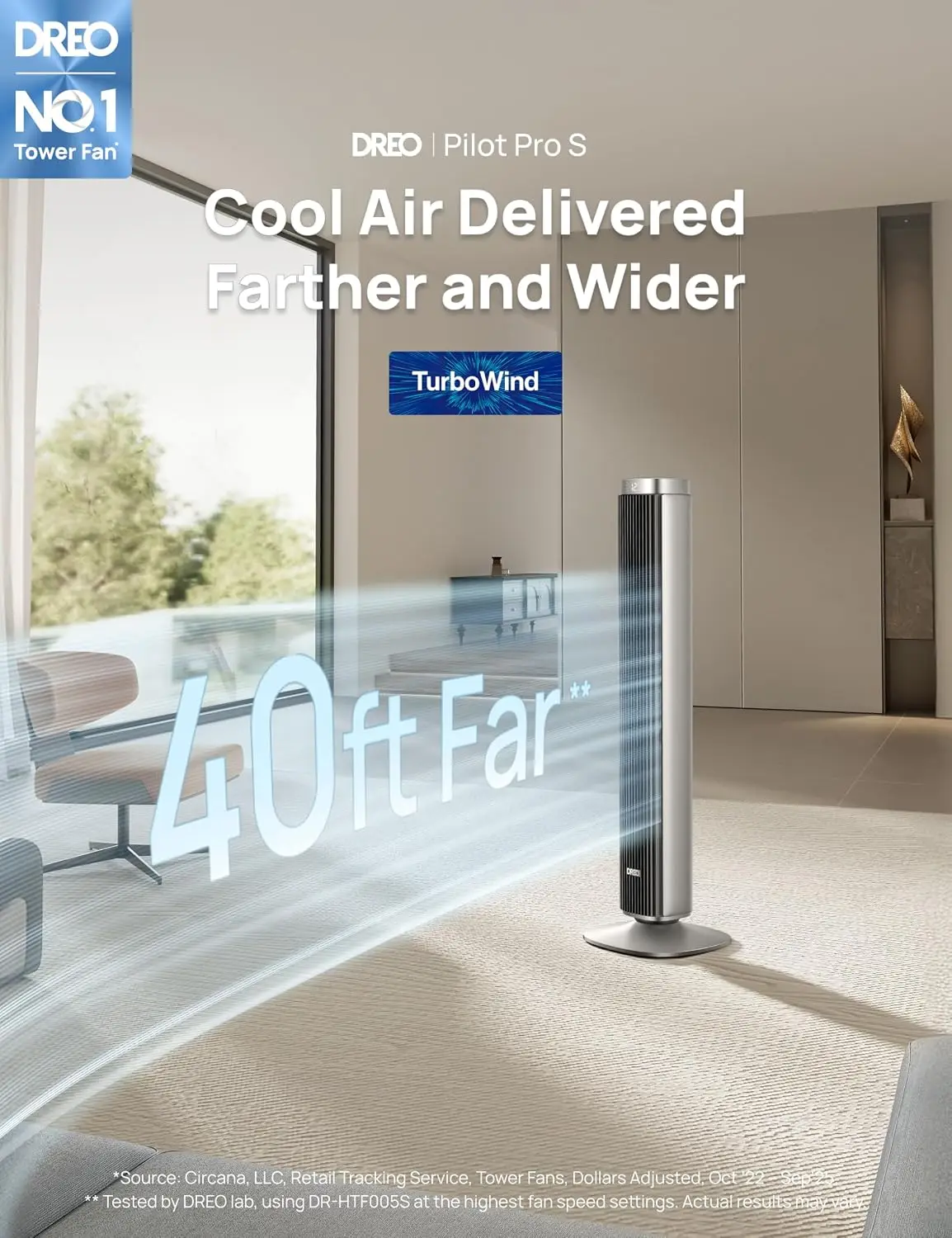 42 Inch Tower Fan Bedroom 12 Speeds 20dB Quiet Standing 40ft Far Airflow 28 ft/s Cooling 4 Modes 90 Oscillating Indoors 12H Time