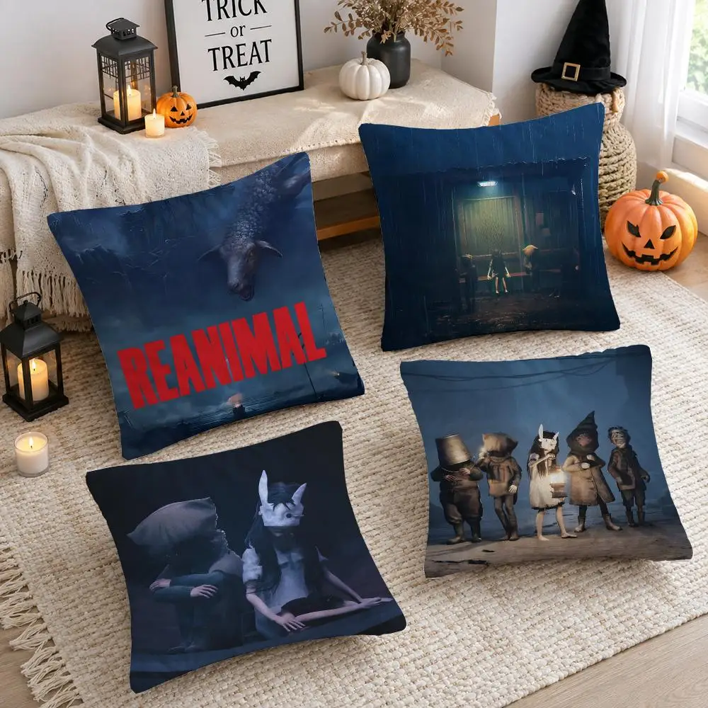Video Game R-Reanimal Cushion Cover Plush Decorative Pillow Case With Hidden Zipper Cutecore Room Decor For Home