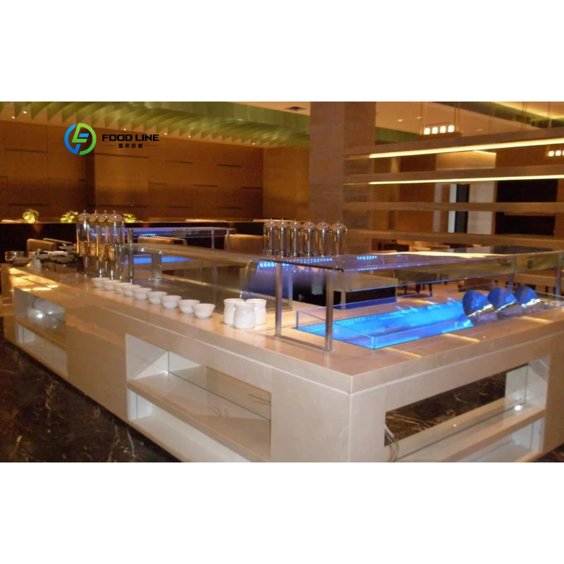 Customized Commercial Hotel Buffet Table Salad Seafood Serving Counter Cold Food Buffet Equipment