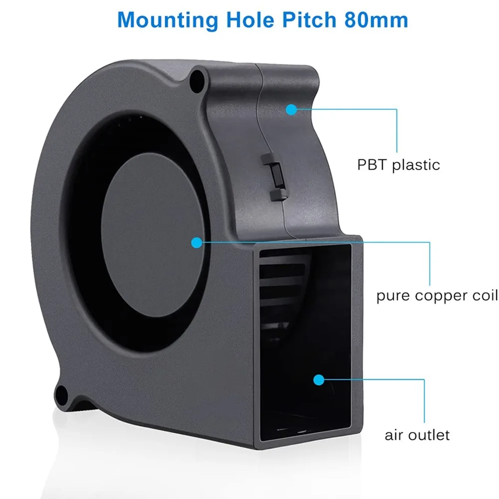 Durable DC 12V PC Cooling Fan 2Pin Input 75x75x30mm Cooling Blower Fan Computer Case Cooler Computer Chassis