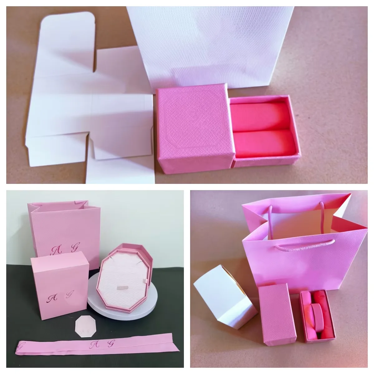European and American New Exquisite Necklace Bracelet Earring Pink Box Romantic Stone Crafts Accessories Jewelry Package