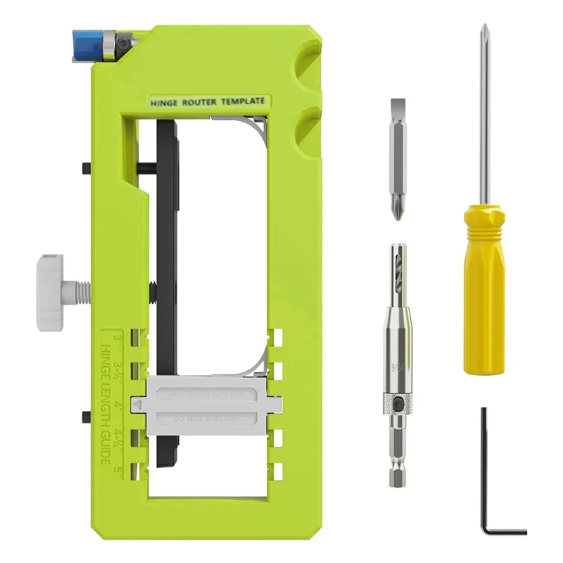 

AT05-Door Hinge Jig,Door Hinge Router Jig, Door Hinge Installation Kit Fit 3 Inchto 5 Inch Length And 1/4 Inch Or 5/8 Inch
