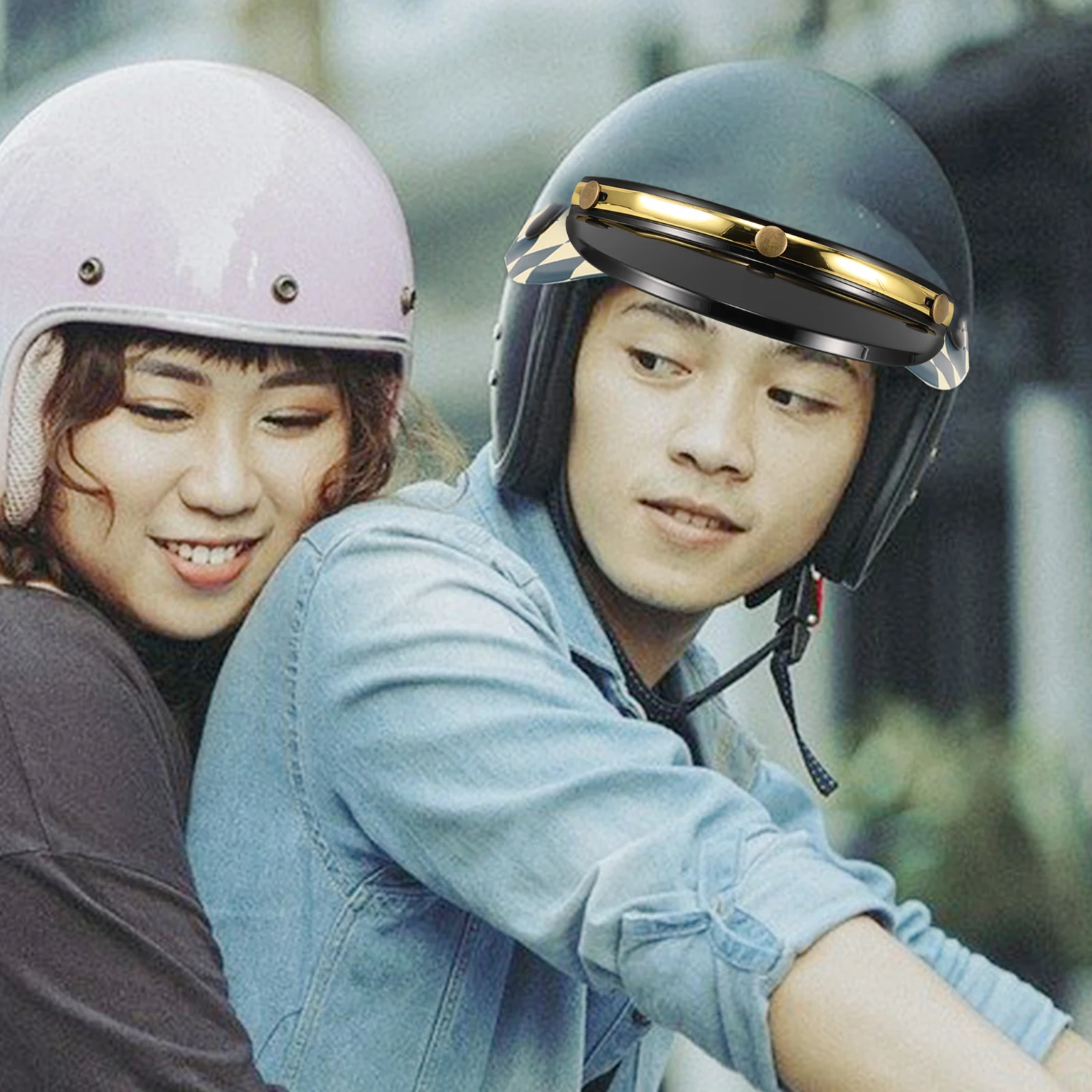 

Interchangeable Brim Sun Hat Peak Visor Sunshade PC Half Motorcycle Open Face Man