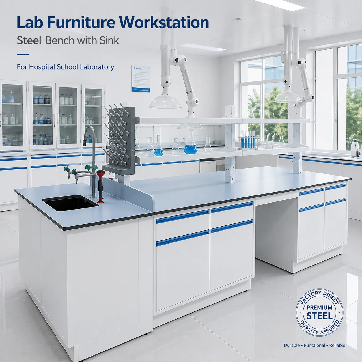 Bench Workstation Hospital Steel Lab With School Work Table Bench Lab Furniture Workstation Lab Table With Sink