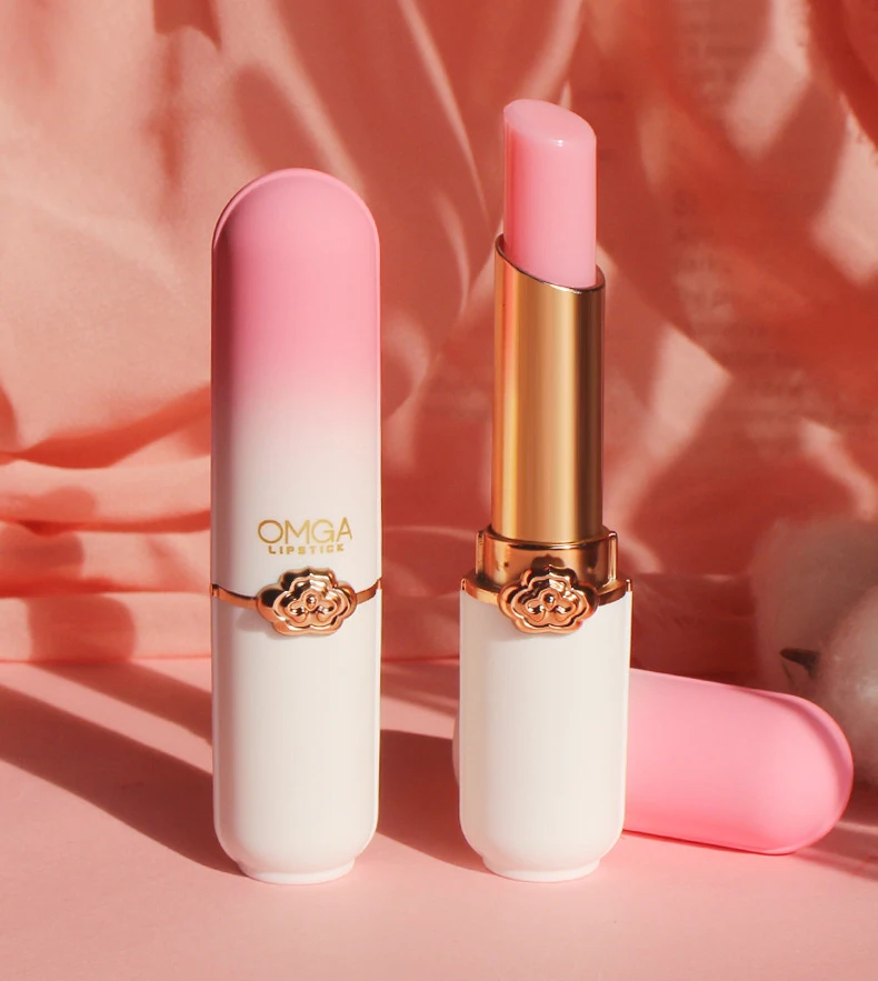 Peach Color Lip Balm Crystal Temperature Change Lipstick Girl Moisturizing LongLasting Lip Gloss Makeup Lip Care Repair Cosmetic