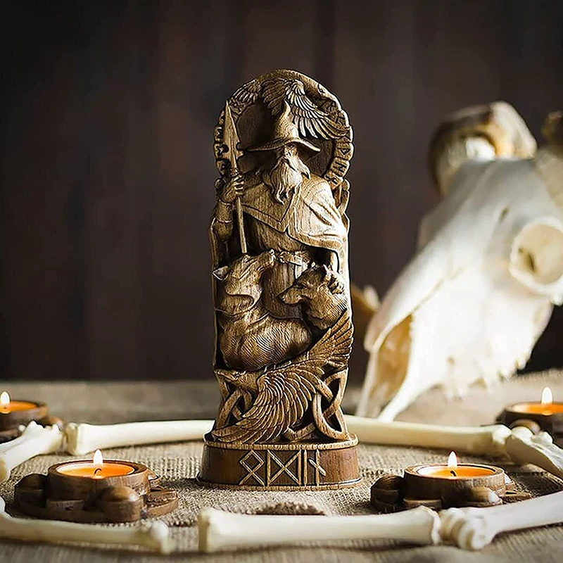 바이킹 신 여신 조각, 스칸디나비아 판테온 송진 장식품, Freyja 조각상 Freya Norse 신들 조각, 제단 이탄 Asatru