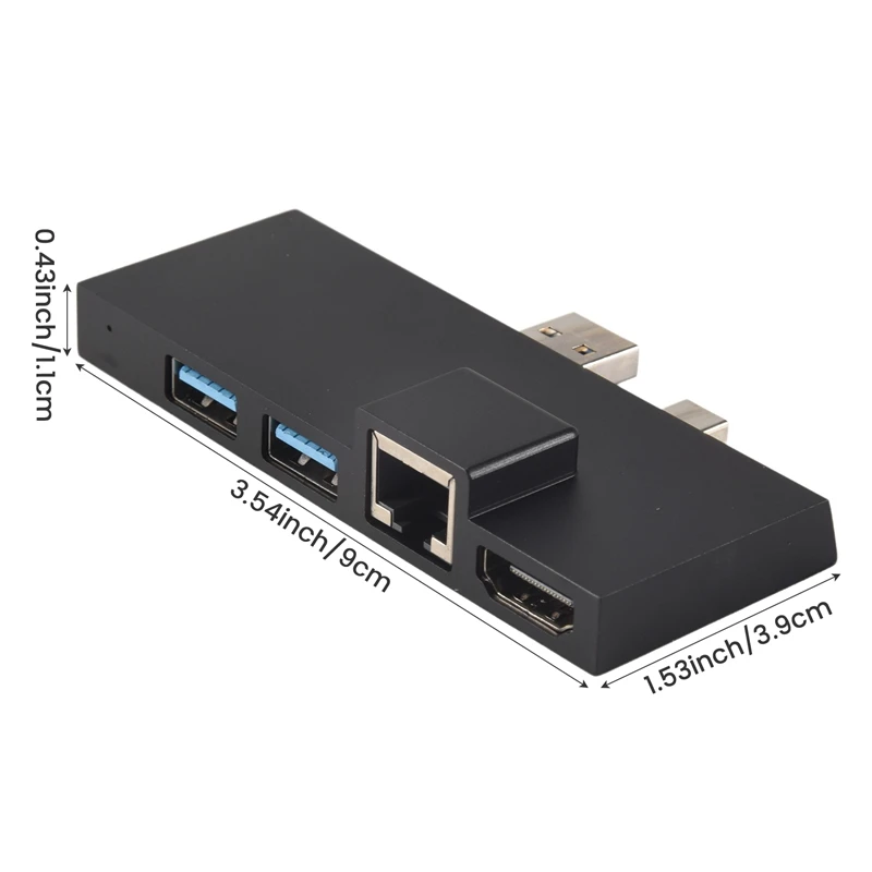 For Pro 4 5 6 Docking Station Hub with 4K -Compatible TF Card Reader Gigabit Ethernet 2 USB 3.1 Port B-A69M