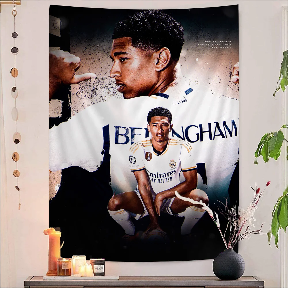 J-Jude football star B-Bellingham Anime Tapestry Hippie Flower Wall tappeti Dorm Decor Wall Hanging Home Decor