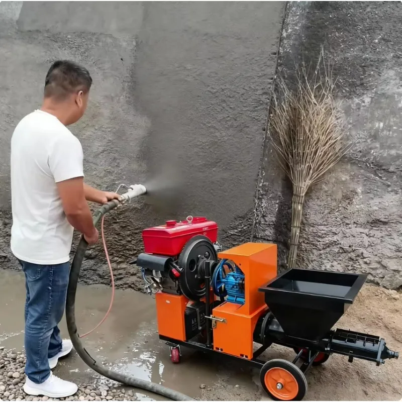 

Машина для распыления строительных растворов (штукатурки) с настраиваемым типом двигателя (электрический/дизельный, опционально), высокоэффективный распылитель штукатурки